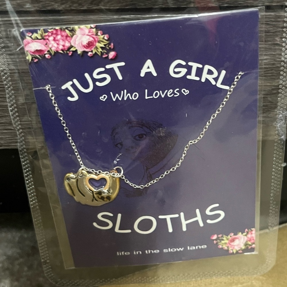 Silver Sloth Pendant Necklace